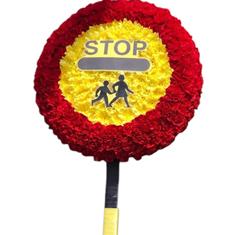 Lollipop Stop Sign Floral Tribute